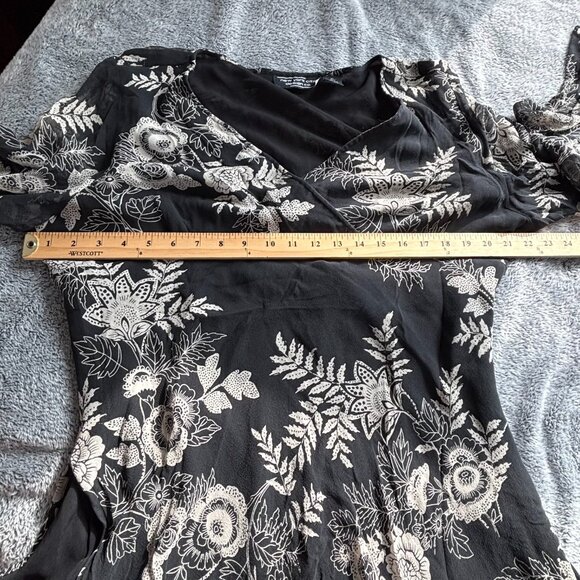 Vtg Nyc Design Women Top Sz XL Floral Silk Sheer Whimsigoth Dark Romantic 18392 - Picture 8 of 13